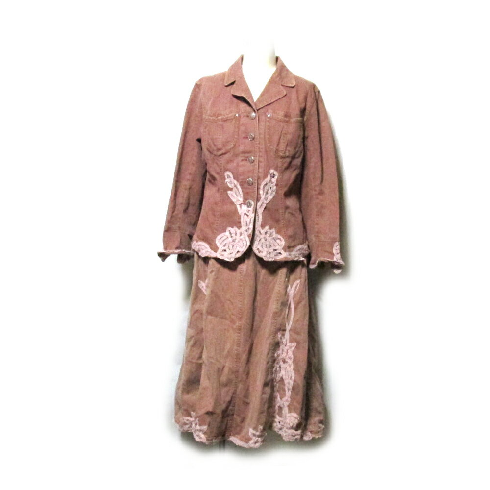 Vintage INGEBORG PINK HOUSE ヴィンテージ インゲボルグ ピンクハウス 「M」 デニムレースセットアップスーツ.ワンピース (PINK HOUSE ピンクハウス 金子功 ジーンズ) 132038 【中古】
