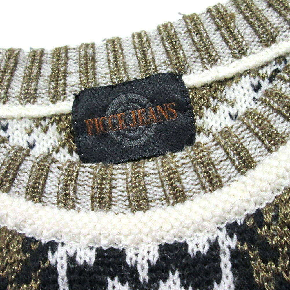 Vintage ficce YOSHIYUKI KONISHI ヴィンテージ フィッチェ ヨシユキコニシ ロゴグラフィックニットセーター (ドン小西 バブル) 132466 【中古】