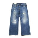 Abercrombie & Fitch A&F アバクロンビー&フィッチ 「W32 L30」 クラッシュデニムパンツ (アバクロ ヴィンテージ加工 ジーンズ) 134123 【中古】