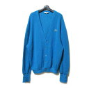 Vintage LACOSTE ヴィンテージ ラコステ 「7」 フランス製 Vネックニットカーディガン (Made In France フレラコ 青 ワンポイン...