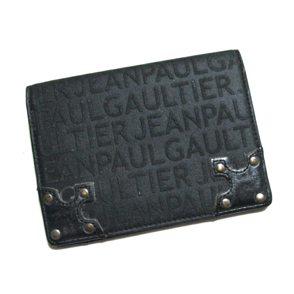 廃盤 Vintage JeanPaulGAULTIER ヴィンテージ オールド ジャンポールゴルチエ モノグラムレザーカードケース.パスケース (黒 ブラック ビンテージ ゴルチェ) 135874 【中古】