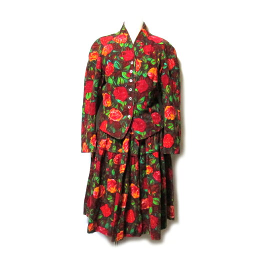 Vintage KENZO ヴィンテージ オールド ケンゾー 「M」 ローズパターンセットアップスーツ.ワンピース (ビンテージ 高田賢三 花柄 薔薇 赤 old バブル) 136315 【中古】 Vintage KENZO ヴィンテージ オールド ケンゾー 「M」 ローズパターンセットアップスーツ.ワンピース (ビンテージ 高田賢三 花柄 薔薇 赤 old バブル) 136315 【中古】
