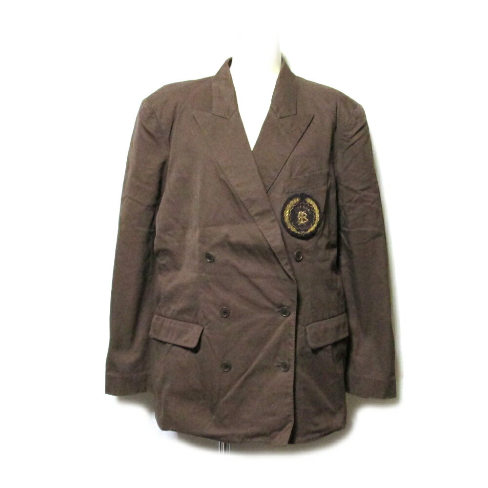 Vintage INGEBORG PINKHOUSE ヴィンテージ オールド インゲボルグ ピンクハウス エンブレムダブルブレスブレザー.ジャケット (金子功 カネコイサオ 鞄 ビンテージ ブラウン) 136785 【中古】