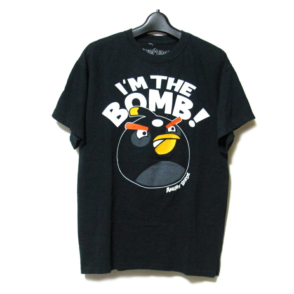 Old The Angry Birds オールド アングリーバード 「M」 フェイスTシャツ (黒 ブラック 半袖 USA買い付け ヴィンテージ ビンテージ Vintage 古着 アメコミ キャラクター アニメ) 137491 【中古】