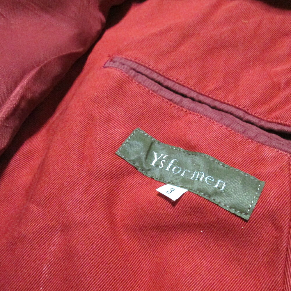 Y's for men ワイスフォーメン 「3」 ワイド4Bコットンジャケット (山本耀司 Yohji Yamamoto POUR HOMME ヨウジヤマモト プールオム 赤 レッド) 137699 【中古】