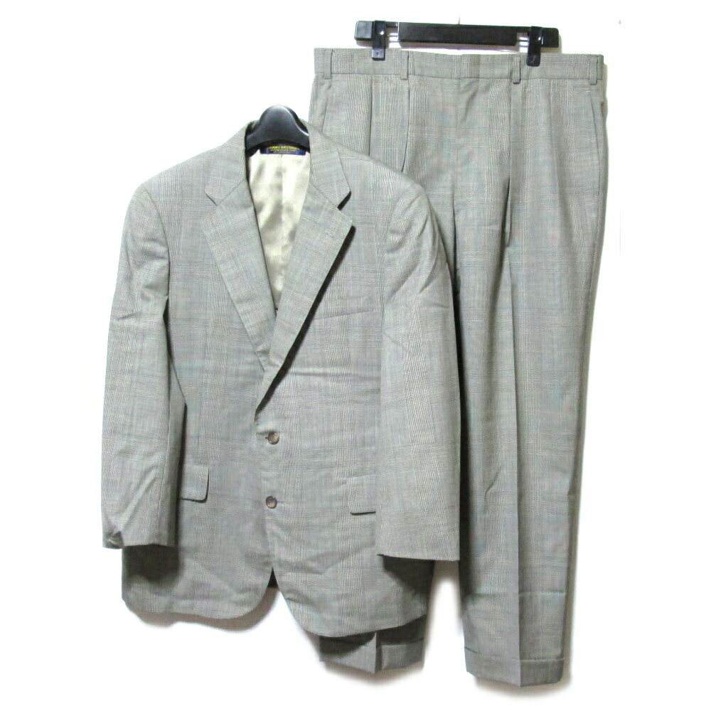 Vintage BROOKS BROTHERS ヴィンテージ ブルックス ブラザーズ グレンチェックセットアップスーツ (グレー オールシーズン) 137827 【中古】