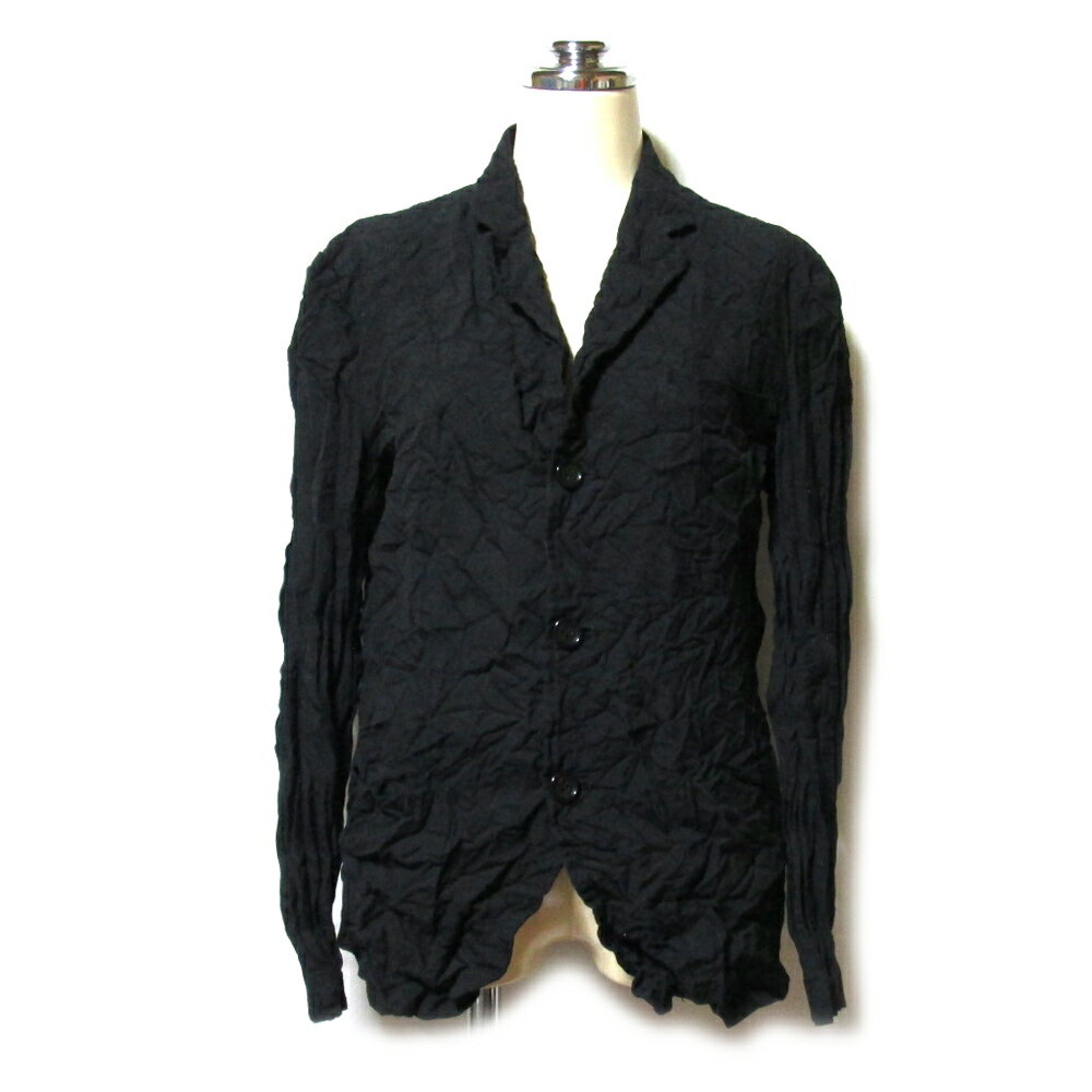 JUNYA WATANABE COMME des GARCONS ジュンヤワタナベマン コムデギャルソン 「S」 2007 縮絨シワ加工3Bジャケット (黒 ブラック 渡辺淳弥) 137855 【中古】