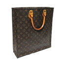 廃盤 LOUIS VUITTON ルイ ヴィトン フランス製 サックプラ モノグラムトートバッグ (鞄 通勤鞄 ハンドバッグ ブラウン) 138321 【中古】