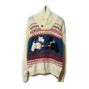 Vintage Karl Helmut PINK HOUSE ヴィンテージ カールヘルム ピンクハウス 「M」 80~90年代 スコティッシュテリア&リボン柄 ニットセーター (金子功 カネコイサオ メンズライン ) 138632 【中古】
