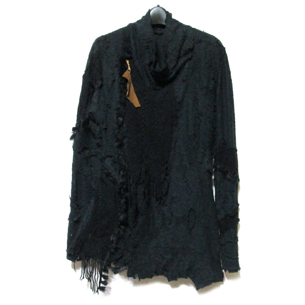 美品 NNNC エヌエヌエヌシー グランジレース ハイネックニットセーター ― 多重構造×フリンジディテール..