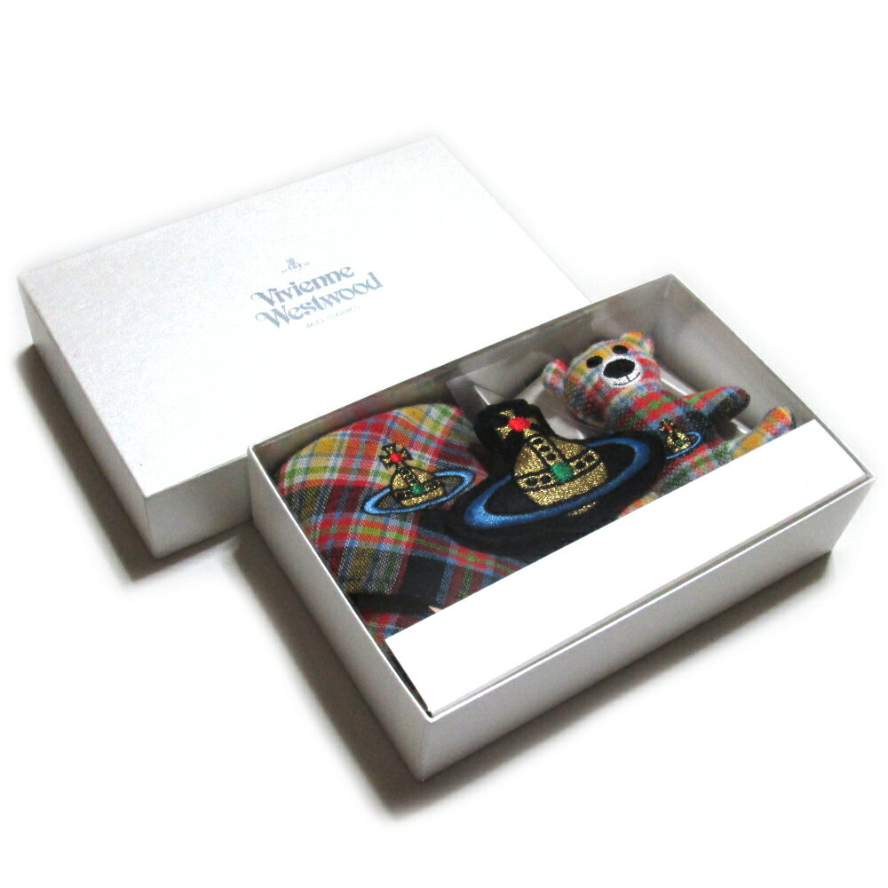 【新古品】 廃盤 Vivienne Westwood ヴィヴィアン・ウエストウッド テディベアチャーム＆オーブチャーム＆パイルハンカチ 3点セットBOX入り (デッドストックキーリング プレゼント ORB) 139186 【中古】