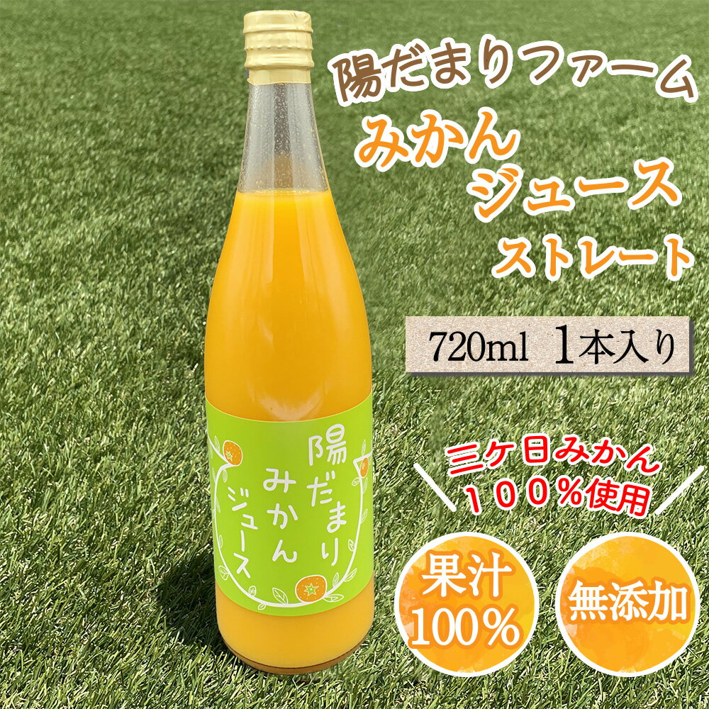 【送料無料】陽だまりみかんジュース　ストレート720ml 1本 果汁100％ 無添加ジュース 内祝い 贈りもの 産地直送 静岡県 三ケ日みかん 静岡県産 みかん メロン専門店 贈答 お祝い プレゼント メロンショップマエシマ 贈り物 ギフト お中元 敬老の日のサムネイル