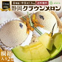 【父の日】【送料無料】メロン クラウンメロン 桐箱入り 白等級 1.3kg前後 2玉 静岡県産