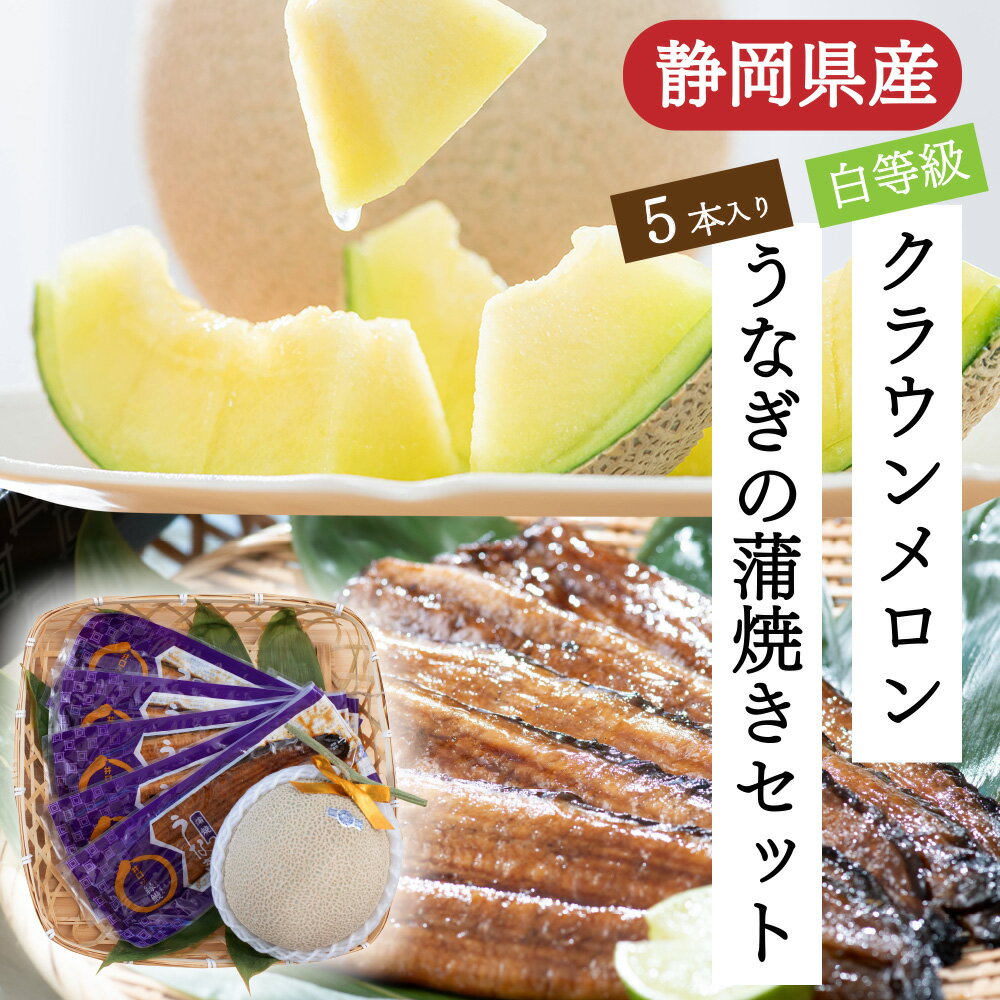 【送料無料・産地直送】クラウンメロン 並(白等級)1玉×うなぎ蒲焼 5本 お中元 夏ギフト 内祝い 贈りもの 静岡クラウンメロン 浜名湖産 うなぎの蒲焼 静岡県産 マスクメロン メロン お見舞い フルーツ メロン専門店 贈答 お祝い プレゼント