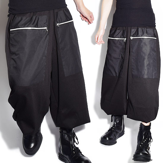 ジョガーパンツ メンズ サルエルパンツ ワイドパンツ ブラック 黒 バギーパンツ Allegro オリジナル ブランド 新作 春 夏 秋 冬 個性的 お兄系 ホスト V系 ビジュアル系 モード系 ストリート系 ファッション 衣装 日本製 スカート男子 レディース ユニセックス
