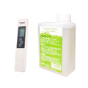 セット内容・デジタルTDSメーター（0-9990ppm）　1個・FFP　（Fruid for Plants 〜水草のための栄養液〜 500ml）　1個 おまじないのように様々な添加物を試しているが効果が見られない方へこんなケースに適しています。●水草を植えても伸びずに枯れる・溶ける。●水草の葉の色が薄い・白っぽい。●育っていた水草がいつの間にか伸びなくなった。これは植物の成長に必要な栄養素が不足しているためです。水のPHや硬度にばかり囚われていませんか？■使用方法（60cm標準水槽 水量：約58Lの場合)(1) TDSメーターを用いて水槽水の総溶解不純物濃度（以下TDS）を測って記録して下さい。(2) 本液を[50ml]※、水槽に添加して下さい。(3) 1時間後に再度水槽水のTDSを測って下さい。(4) (1)のTDS＋40ppm〜60ppmの範囲内になるまで1日毎に(2)(3)を繰り返して下さい。※[ ]内は水槽サイズ(水量)によって異なります。幅30&times;奥行30&times;高さ30cm（水量：約23L）の場合、20〜30ml幅60&times;奥行45&times;高さ45cm（水量：約110L）の場合、100ml幅90&times;奥行45&times;高さ45cm（水量：約165L）の場合、150ml(5) 以降、水替えの度にTDSを測り直し前記を参考に適量を入れて下さい。1週間〜2週間ほどで効果が見えてきます。2週間以上経っても全く効果が見られない場合は栄養分以外の要素（光・CO2など）を見直して下さい。&nbsp;■注意事項※ 本液内に沈殿物がある場合もあります。問題ありませんので、よく撹拌してから入れて下さい。※ CO2添加と適度な明るさの照明は必須です。※&nbsp;本液以外の添加物は使用しないで下さい。（カルキ抜きは可）※&nbsp;原水TDS＋500ppmは絶対に超えないで下さい。※&nbsp;生体に異常が生じた場合は直ちに使用をお止め下さい。※ 本液によるPHや硬度などの変動はあまり気にしないで下さい。※ 魚やエビ、貝などに無害です。が、仮に万が一、本液を入れた後にそれらの生体が死ぬことがあっても、その損害を補うことを弊社は致しません。そういったケースは元からの環境に問題があります。（言い方があまり良くないかもしれませんが、何卒ご理解を賜りたくお願い申し上げます。）植物の成長に必要な主たる10元素&nbsp;炭素C、水素H、酸素O、窒素N、硫黄S、リンP、カリウムK、カルシウムCa、マグネシウムMg、鉄FeC、H、O&rarr;炭水化物や脂肪成分&nbsp;C、H、O、N、S、P&rarr;タンパク質や酸素の成分&nbsp;C、H、O、Mg&rarr;クロロフィル（葉緑素）の成分&nbsp;Fe&rarr;クロロフィルをつくり、呼吸に関わる&nbsp;K、Ca、Mg、P&rarr;浸透圧と代謝の調節&nbsp;不足した場合、&nbsp;K（カリウム）が不足&rarr;成長不良や黄白色、枯れてしまう。&nbsp;Ca（カルシウム）&rarr;根毛がでない、葉や根が褐色になり枯れる。&nbsp;N（窒素）&rarr;根や茎は伸びるけれど、葉は小さく弱い。&nbsp;Fe（鉄）&rarr;白化現象。&nbsp;P（リン）&rarr;根が伸びず、果実や種子がつかない。&nbsp;S（硫黄）&rarr;根が伸びず、葉が淡緑色になる。&nbsp;Mg（マグネシウム）&rarr;白化現象。&nbsp;※この他、微量元素（ホウ素B、亜鉛Zn、マンガンMn、モリブデンMo、銅Cuなどで酵素の働きを助けています。）も必要です。これら主要元素・微量元素の全てを含む水草専用の栄養液です。