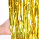ホイルカーテン キラキラ【ゴールド】【シルバー】（横1m×縦2.5m）パーティフリンジカーテン