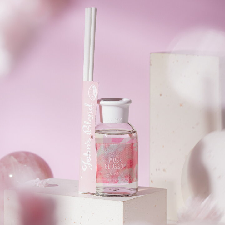 【公式】 ジョンズブレンド リードディフューザー ルームフレグランス ムスクブロッサム 100mL | John's Blend 桜 春 季節限定 スティック 置き型 芳香剤 アロマ ホームフレグランス 室内 玄関 部屋 インテリア 新生活 引越し祝い ギフト プレゼント