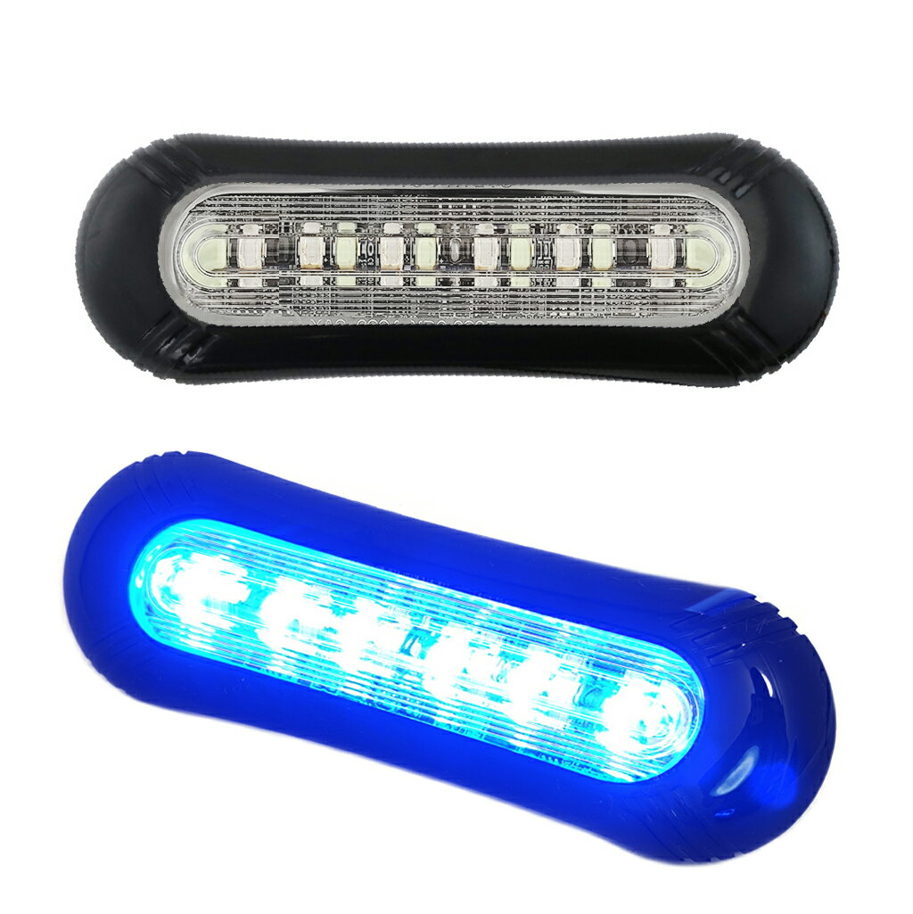 乐天商城 - ナイトスター 12V/24V ブルー＆UVライト ワーニングフラッシュマーカーランプ12LED 薄型流線形 20点滅パターン