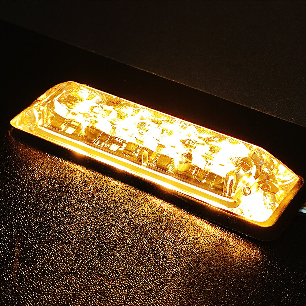 乐天商城 - ナイトスター 4LED ストロボフラッシュライト ワーニングマーカーランプ 超広角 クリアレンズ/発光色アンバーオレンジ 警光灯 12V/24V対応