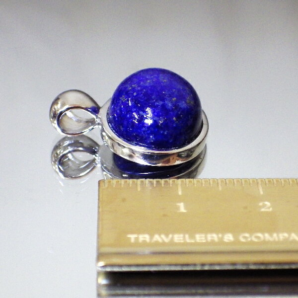 【最高品質クラス 完全天然石】ラピスラズリペンダント（金具含む重さ6g たて15mm 横幅20mm 厚さ8mm）茶色本革製ネックレス付 ＜写真現物販売＞ ※ネックレスは長さが選べます