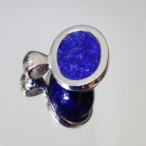 【最高品質クラス 完全天然石】ラピスラズリペンダント（金具含む重さ6g たて15mm 横幅20mm 厚さ8mm）茶色本革製ネックレス付 ＜写真現物販売＞ ※ネックレスは長さが選べます