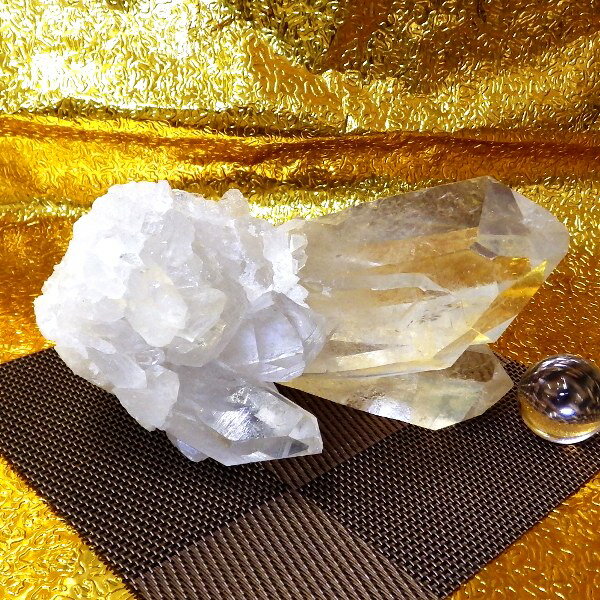  プレミアクラス 水晶原石クラスター 大型サイズ（重さ734g 高さ約7.8cm...