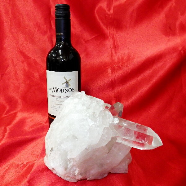 【スタンダードクラス】水晶原石クラスター 超特大サイズ（重さ2841g 高さ約13.5cm 横幅約20cm 奥行約12cm ブラジル産）【台座なし】完全天然石 写真現品販売