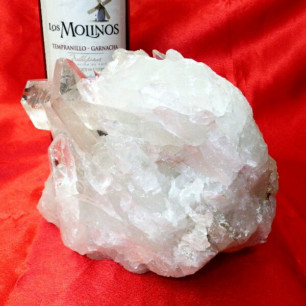 【スタンダードクラス】水晶原石クラスター 超特大サイズ（重さ2841g 高さ約13.5cm 横幅約20cm 奥行約12cm ブラジル産）【台座なし】完全天然石 写真現品販売