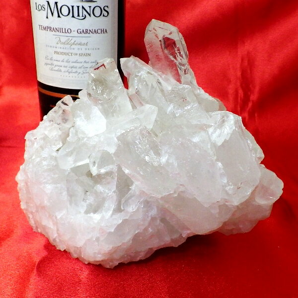 【スタンダードクラス】水晶原石クラスター 超特大サイズ(重さ2160g 高さ約13cm 横幅約15.5cm 奥行約14cm ブラジル産)【台座なし】完全天然石 写真現品販売