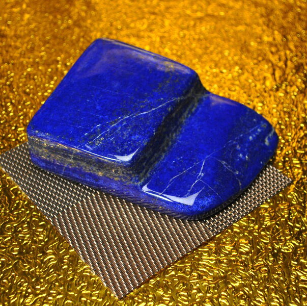  最高品質  ラピスラズリ原石（重さ446g 横幅12cm 高さ2.5cm 奥行10cm ...