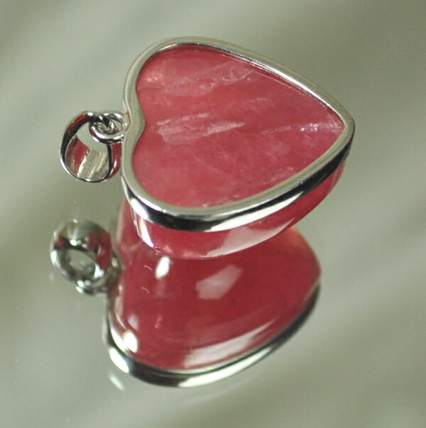 【最高品質クラス 完全天然石】＜プレミア＞インカローズペンダント（金具含む重さ9g 縦19mm 横19mm 厚さ10mm）茶色本革製ネックレス付き ＜写真現品販売＞ ※ネックレスは長さが選べます