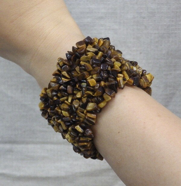 【タイガーアイ】 パワー・バングル（腕輪タイプ）−Sサイズ−　（内径15.5cm）≪ブラジル産 最高品質クラス 完全天然石≫重さ約75g 2