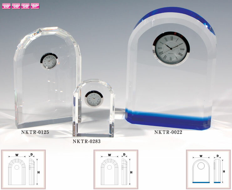 クリスタル置時計　クリア小