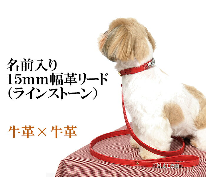 犬 リード おしゃれ 革 かわいい 可愛い 小型犬 中型犬 名入れ イニシャル 名前入...