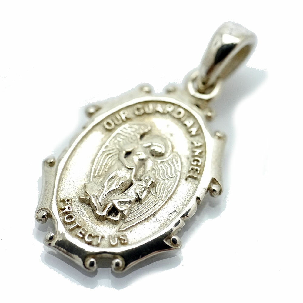 ue 真鍮製 守護天使 エンジェル メダイ ゴールド(金色) アンティーク ペンダントトップ ネックレス メンズ クラシカル クリスチャン キリスト教 スピリチュアル アクセサリーのサムネイル