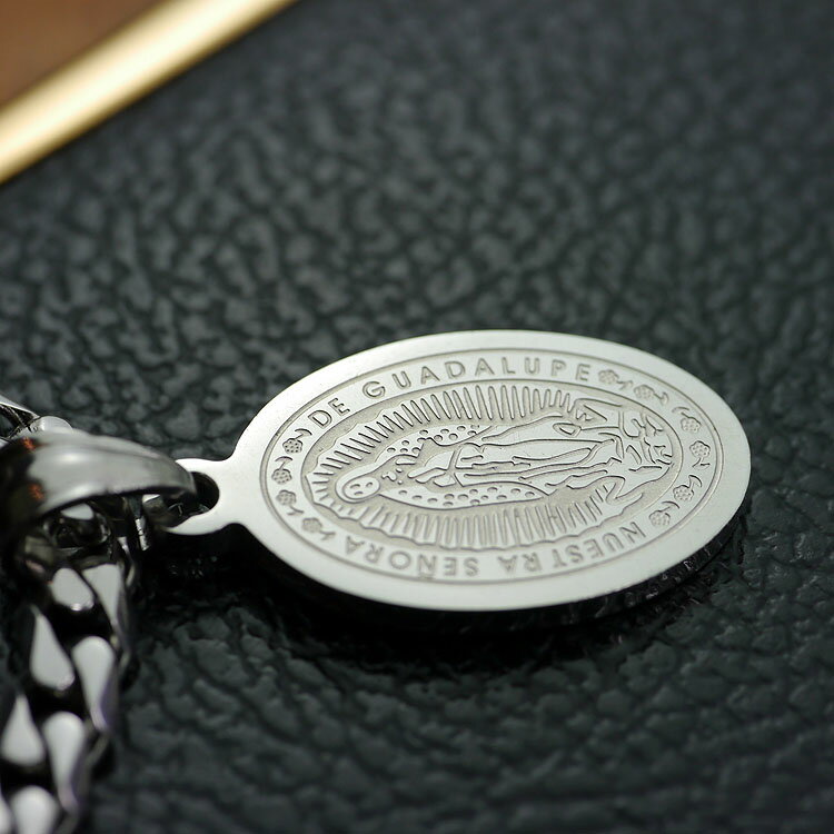 楽天が発送 ho グアダルーペの聖母 マリア メダイ ペンダントトップ ネックレス メンズ ステンレス クリスチャン キリスト教 カトリック アンティーク ユニセックス[logi]
