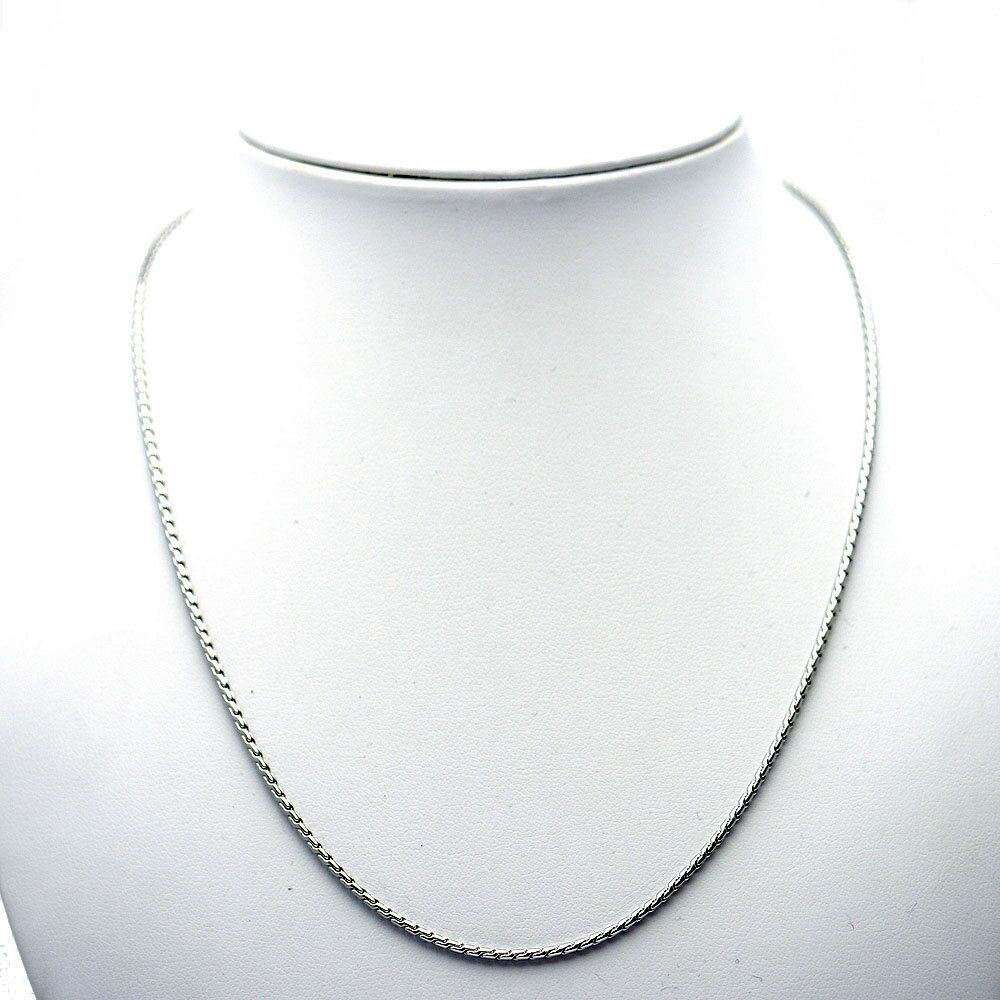 楽天が発送 ko スパイラルロープ ネックレス チェーン 細目 メンズ [1mm 50cm] ステンレス シルバー色 スタンダード ユニセックス レディース チェーンネックレス[logi]