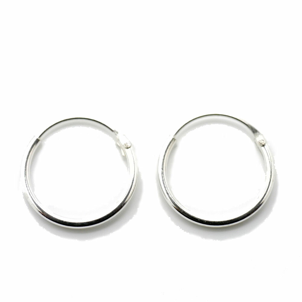 楽天が発送 ku シルバー925 フープ ピアス 両耳用2個セット 男女兼用(12mm) メンズ 左右セット レディース シンプル シルバー925 シルバーアク...