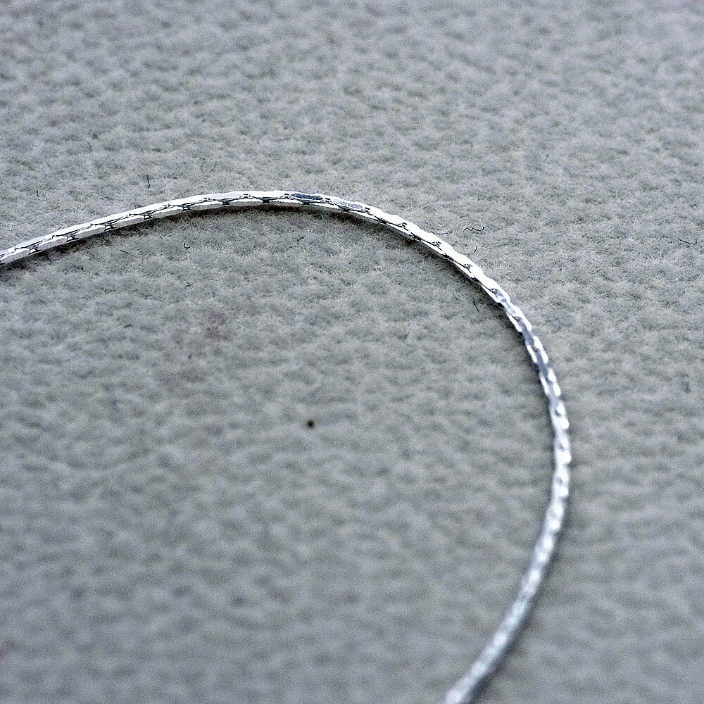 イタリア製 シルバー925 スエッジ アズキ ビーディング チェーン 極細ネックレス メンズ sa [幅0.6mm 長さ50cm] (小豆) イタリアン イタリー シルバーアクセサリー