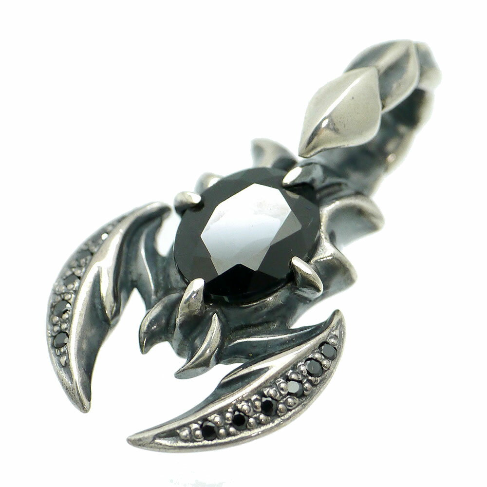 シルバー925 スコーピオン オニキス ペンダントトップ メンズ a2 (サソリ ネックレス ハード シルバー..