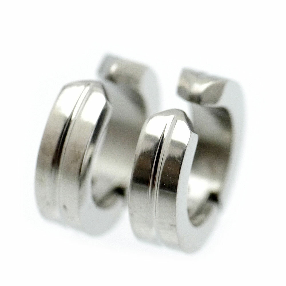 フェイク ピアス ノンホール イヤーカフ 2個セット メンズ m3 [無地1ライン 銀色 幅4mm]ステンレス (ペ..