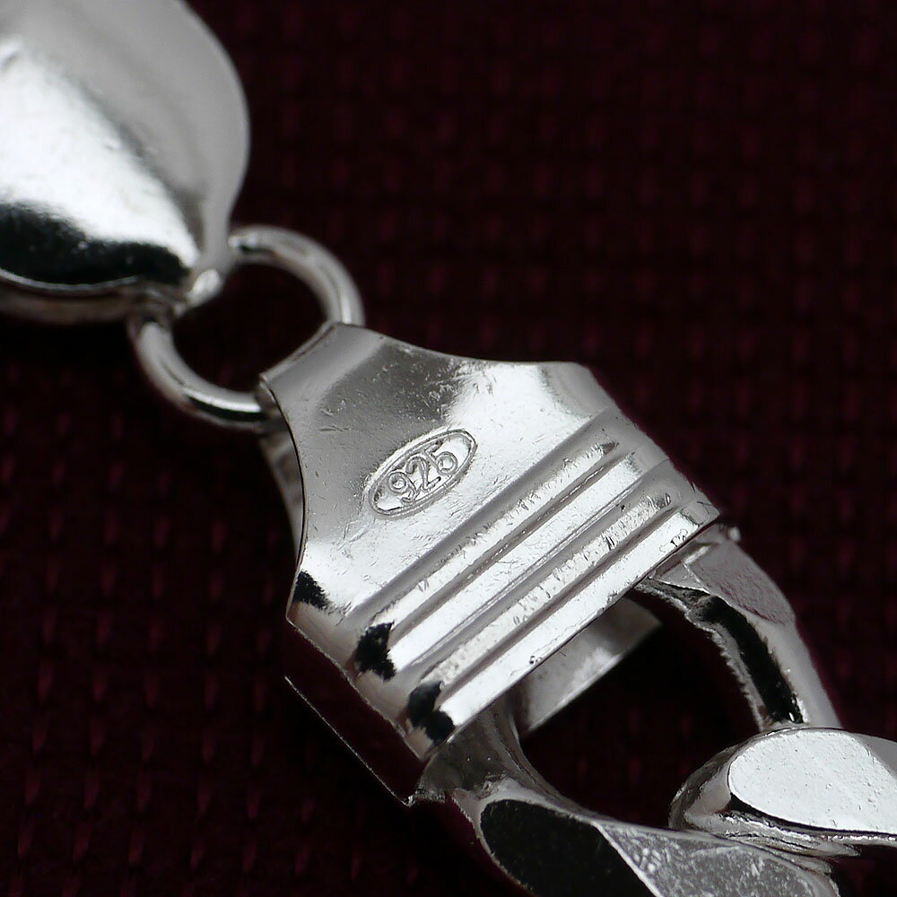 イタリア製 シルバー925 喜平 ネックレス メンズ m2 [白銀色 6面カット 幅11mm太め 厚み3.5mm][長さ50cm 55cm 60cm 65cm]角カシメ (太目 チェーン キヘイ イタリアン イタリー シルバーアクセサリー ヒップホップ HIP HOP)