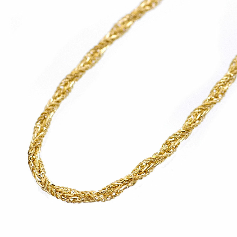 パイプロープ チェーン ネックレス メンズ c4 [金色 幅2mm 細め 長さ50cm] (フレンチ ...