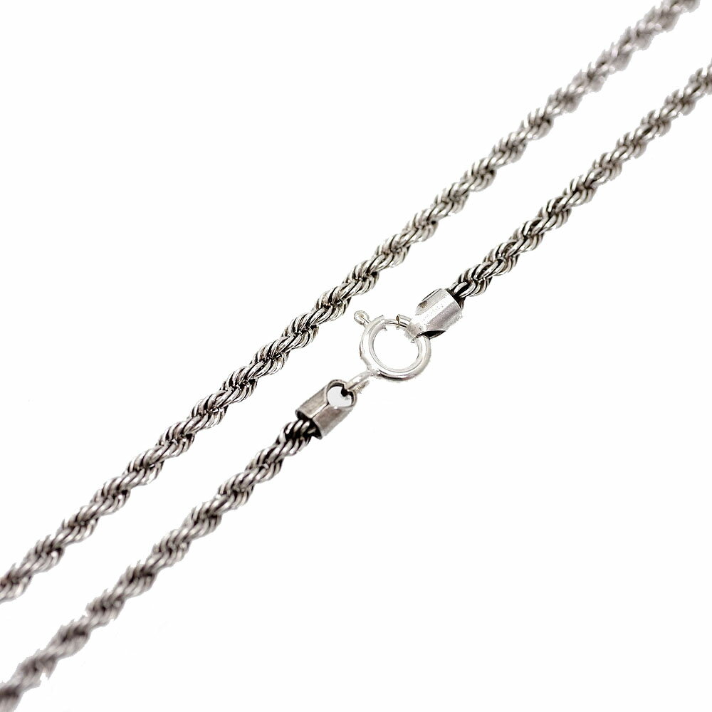 楽天が発送 シルバー925 パイプ ロープ チェーン ネックレス メンズ c3 [銀 幅3mm 長さ45cm 50cm 60cm] 引き輪 (フレンチ スクリュー レディース シルバーアクセサリー)[logi]