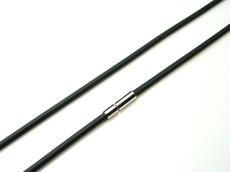 簡単ワンプッシュ ラバー チョーカー 3mm 黒 メンズ ネックレス ブラック パンク レディース ユニセックス [40cm 45cm 50cm] Black