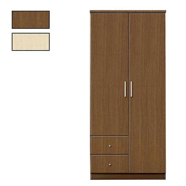 ワードローブ 木製 幅80cm クローゼット 完成品 洋服タンス 洋服掛け 衣類収納 服吊り ミラー付き ハンガー収納 引き出し ホワイト ブラウン おしゃれ 北欧 モダン シンプル 大川家具 国産