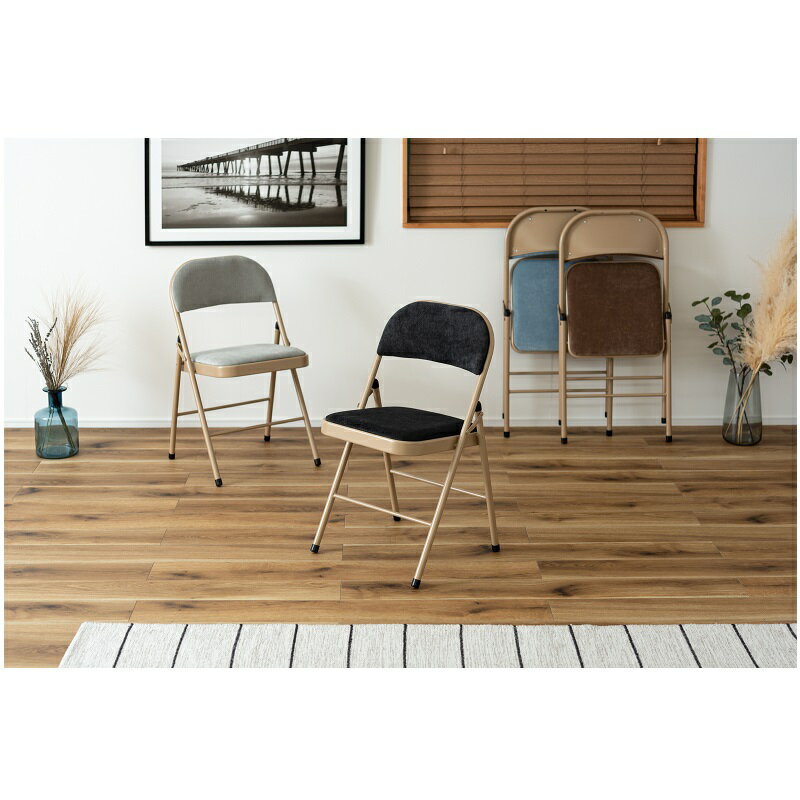 折りたたみ椅子 デスクチェア おしゃれ 折りたたみチェア フォールディングチェア パイプ椅子 室内 椅子 折り畳み 黒 コンパクト チェアー 完成品 ブラック ベージュ ブルー グリーン