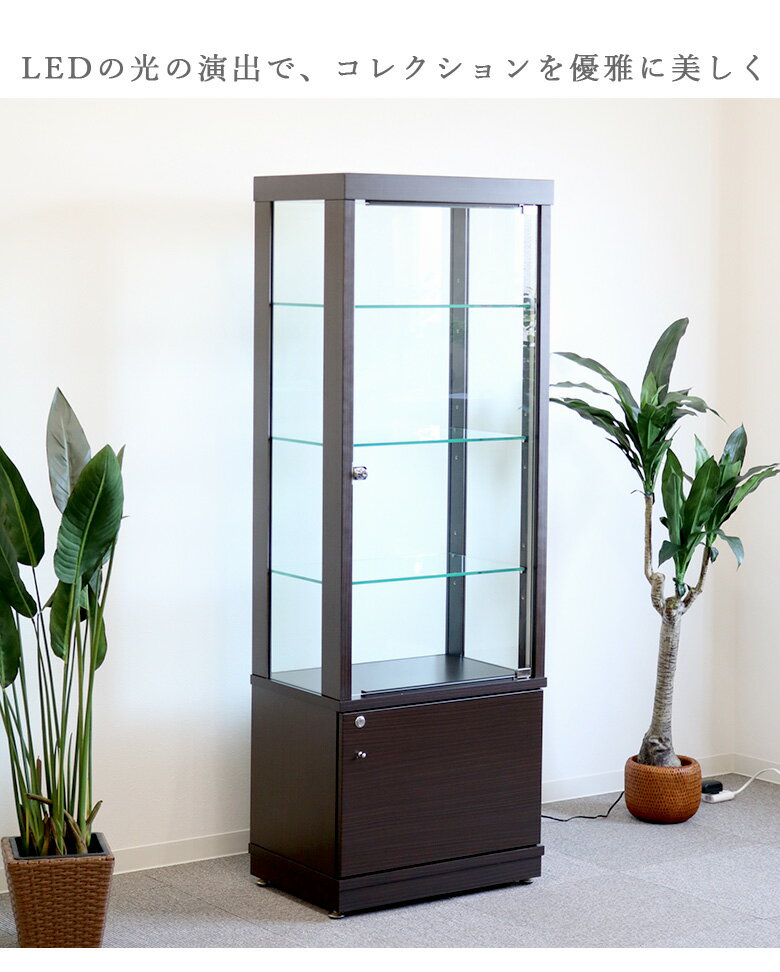 コレクションボード コレクションケース 幅60cm 高さ172cm おしゃれ LEDライト付 L...