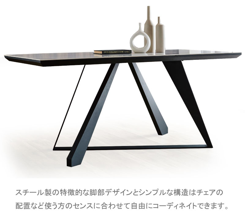 セラミック ダイニングテーブル 大理石調 160テーブル 艶 ストーン柄 4人用 幅160cm 160×80 北欧 モダン アーバンテイスト 清潔 耐熱 耐水性 アルコール消毒 キズに強い 高級 光沢感 スタイリッシュ シャープ シック グレー ホワイト